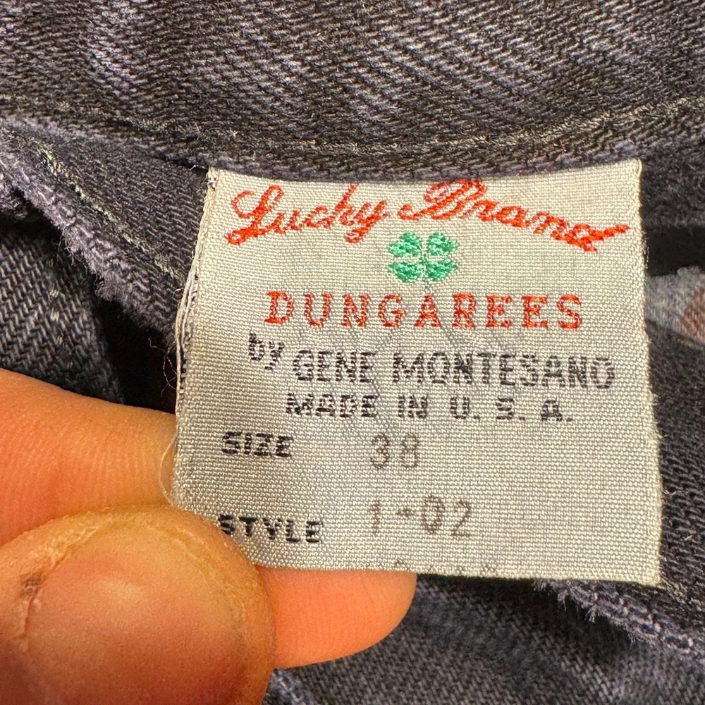 Vtg LUCKY BRAND Jeans Mens 38 (36x31) Baggy Dungarees‎ 90s Made In USA Indigo